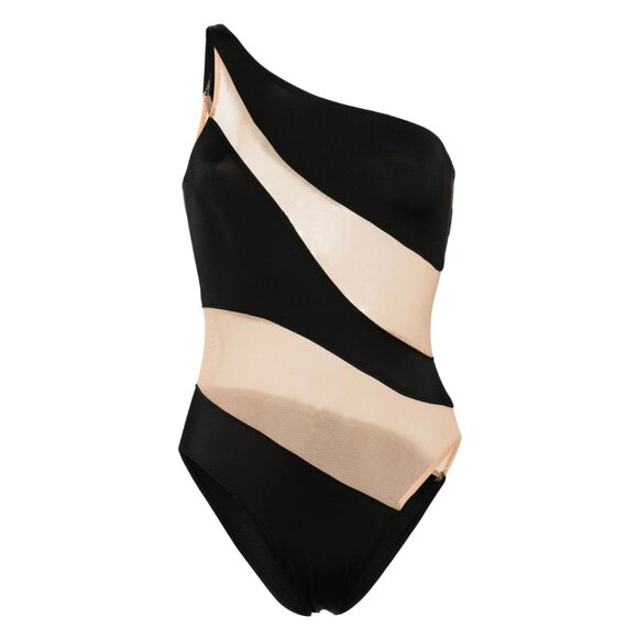 Norma Kamali Snake Mesh Mio One Piece Swimsuit in Black & Nude X-Small New Women - Picture 8 of 15